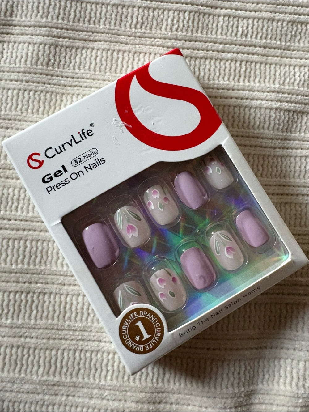 Curvlife Gel Press On Nails - Lavender Floral Set - Picture 3 of 7